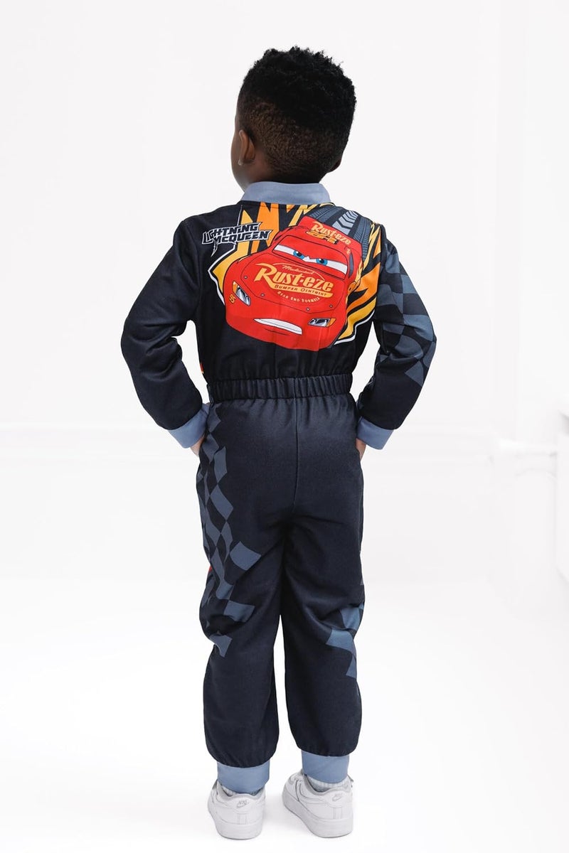 Disney Cars French Terry Racing Zip Up Coverall Toddler to Big Kid Sizes (2T - 10-12) - Image 4